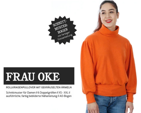 FRAU OKE - Pullover mit gekräuseltem Ärmel - PAPIERSCHNITT